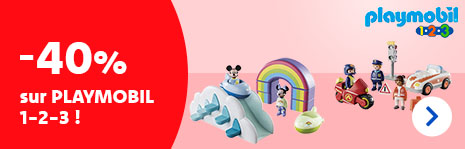 Bénéficiez actuellement de 40 % de réduction sur Playmobil 1.2.3 ! Stimulez l’imagination de vos enfants grâce à ces figurines, animaux et véhicules colorés. Profitez sans plus attendre de cette offre spéciale et amusez-vous pendant des heures !