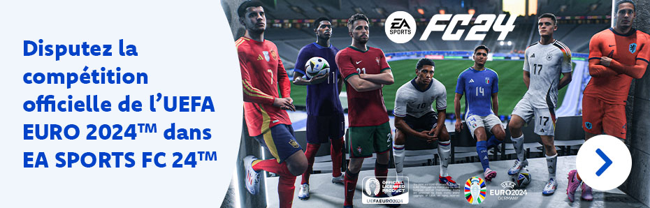 EA SPORTS FC 24 marque une nouvelle ère dans The World's Game (le jeu Universel) : plus de 19 000 joueurs sous licence, plus de 700 équipes et plus de 30 compétitions forment le jeu de football le plus réaliste jamais créé.