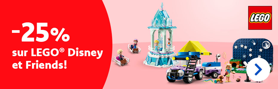 Jusqu’au 8/9 inclus, profitez de 25 % de réduction sur LEGO® Friends et Disney. Offre valable en ligne et en magasin. Dépêchez-vous !