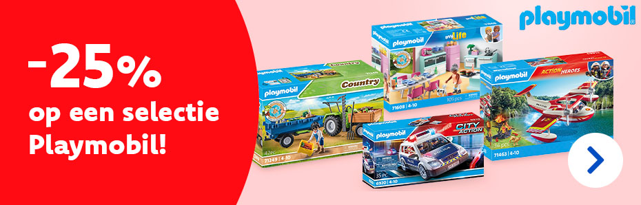 Bespaar 25% op een selectie Playmobil bij DreamLand! Nog t.e.m. 28/11 geniet je van deze mooie korting op geselecteerde sets. Sla je slag!