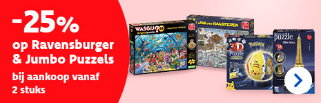 -25% op Ravensburger & Jumbo Puzzels bij aankoop van 2 stuks