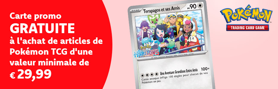 Carte promotionnelle surdimensionnée GRATUITE (#01841657) à l'achat d'au moins 29,99 € d'articles du jeu de cartes à collectionner Pokémon