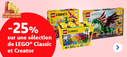 -25 % sur une sélection de LEGO® Classic et Creator