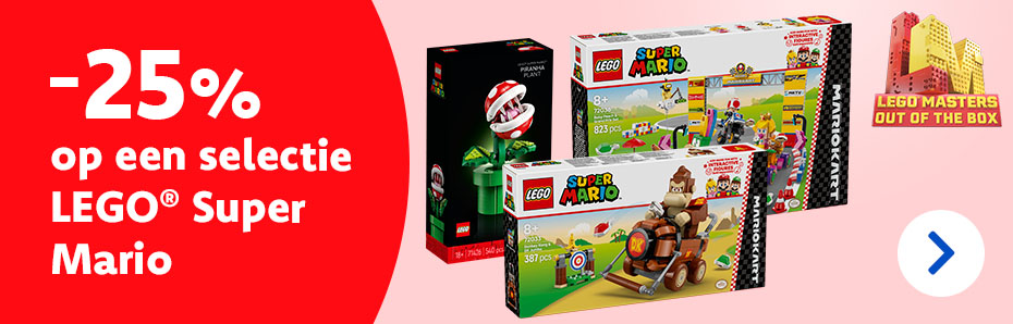 -25% op een selectie LEGO® Super Mario